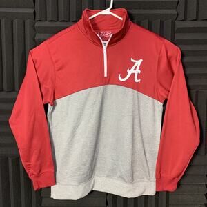 E5 Alabama Crimson Tide Red 1/4 Zip Pullover Jacket Size L New